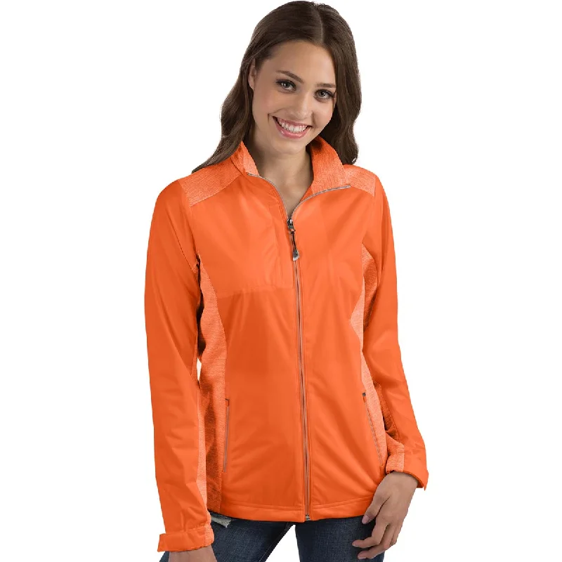 Glitter JacketsAntigua Women's Mango/Mango Heather Revolve Full Zip