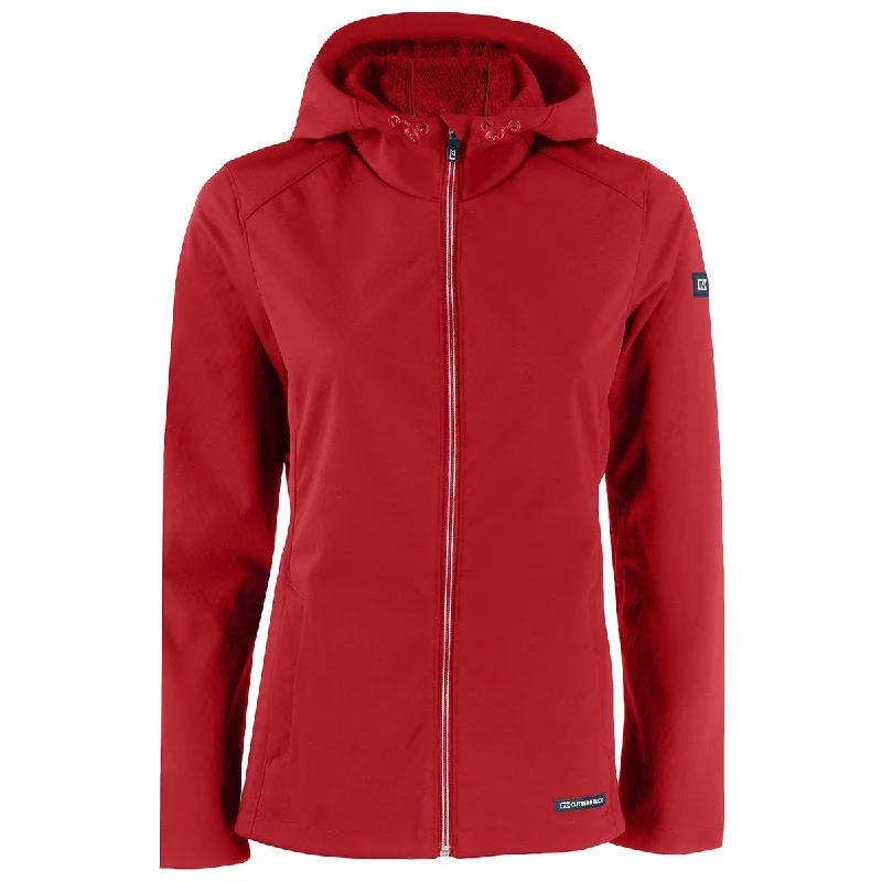 Linen JacketsCutter & Buck Women's Cardinal Red Evoke Eco Softshell Recycled Full Zip Jacket