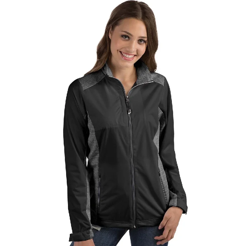 Ruffled JacketsAntigua Women's Black/Black Heather Revolve Full Zip