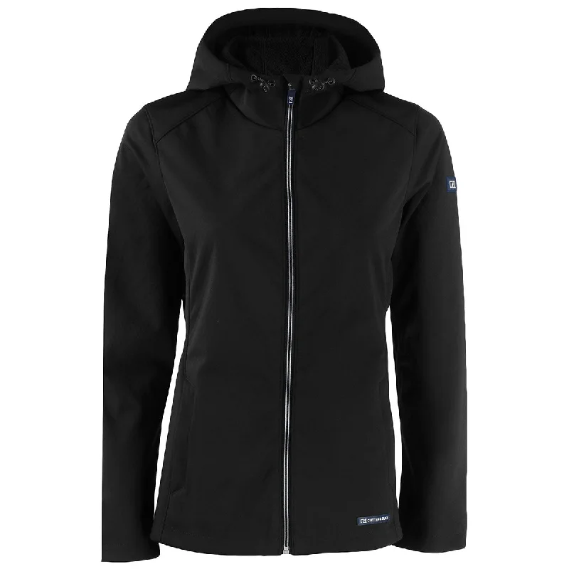 Insulated JacketsCutter & Buck Women's Black Evoke Eco Softshell Recycled Full Zip Jacket