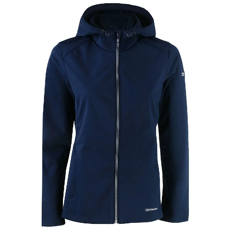 Winter JacketsCutter & Buck Women's Navy Blue Evoke Eco Softshell Recycled Full Zip Jacket