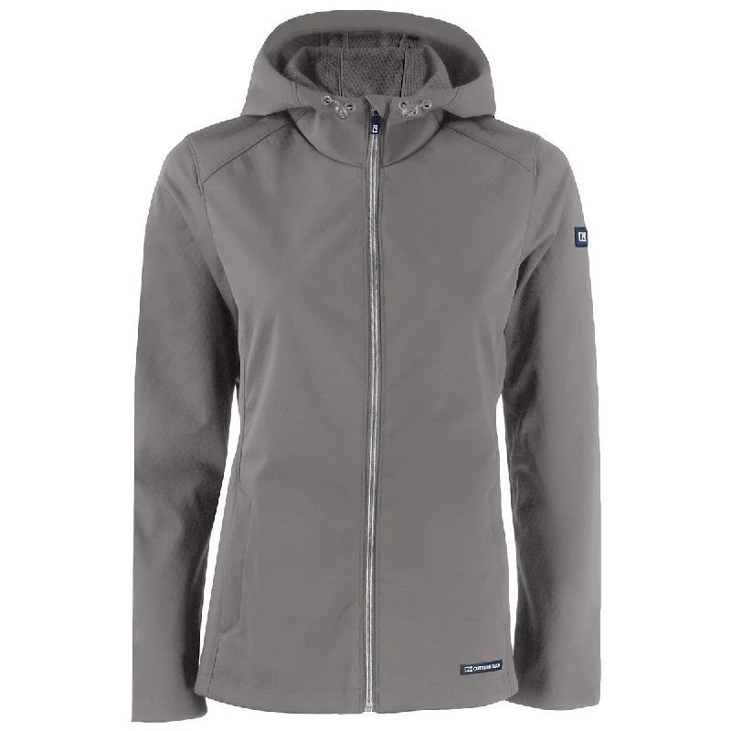 Mesh JacketsCutter & Buck Women's Elemental Grey Evoke Eco Softshell Recycled Full Zip Jacket