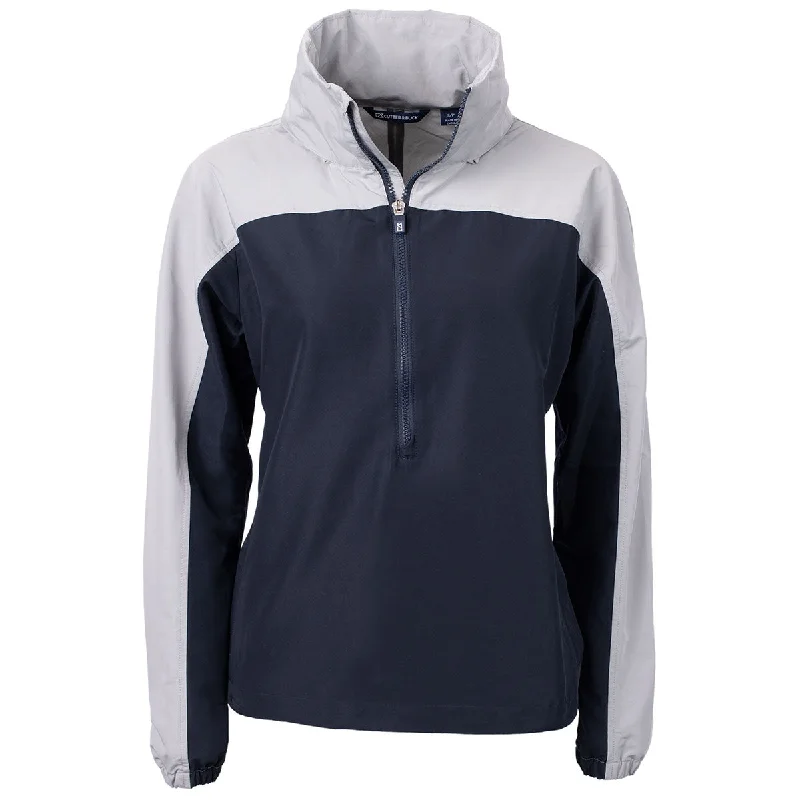 Hiking JacketsCutter & Buck Women's Navy Blue/Polished Charter Eco Recycled Anorak Jacket