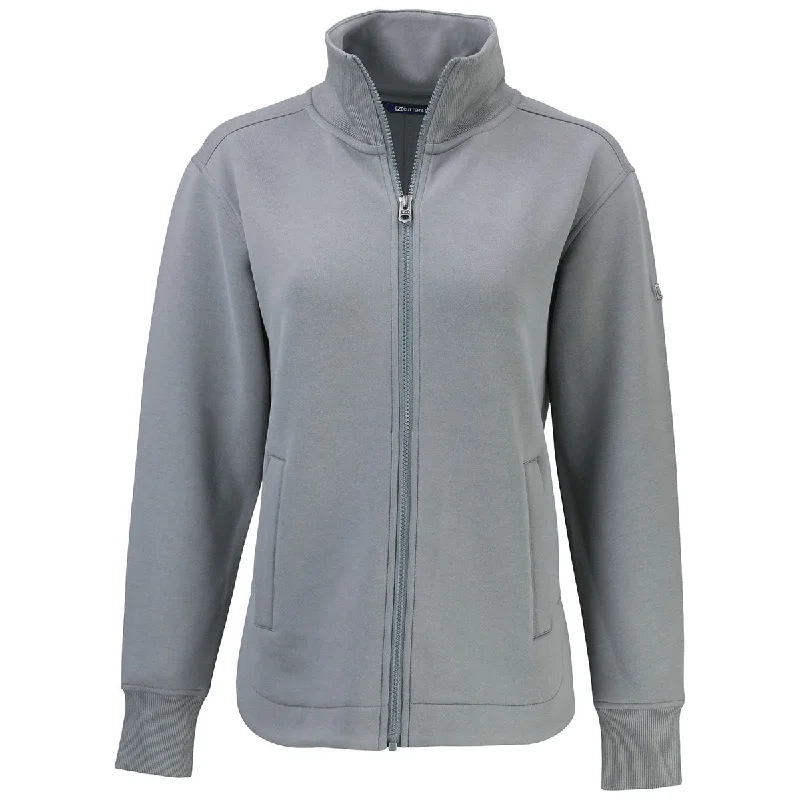 Hooded JacketsCutter & Buck Women's Elemental Grey Roam Eco Full Zip Recycled Jacket