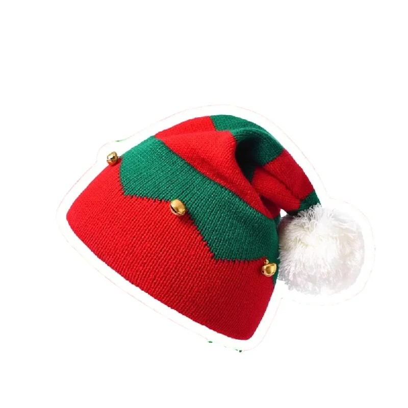 Classic Contrast Color Christmas Knitted HatKnit Hoodie