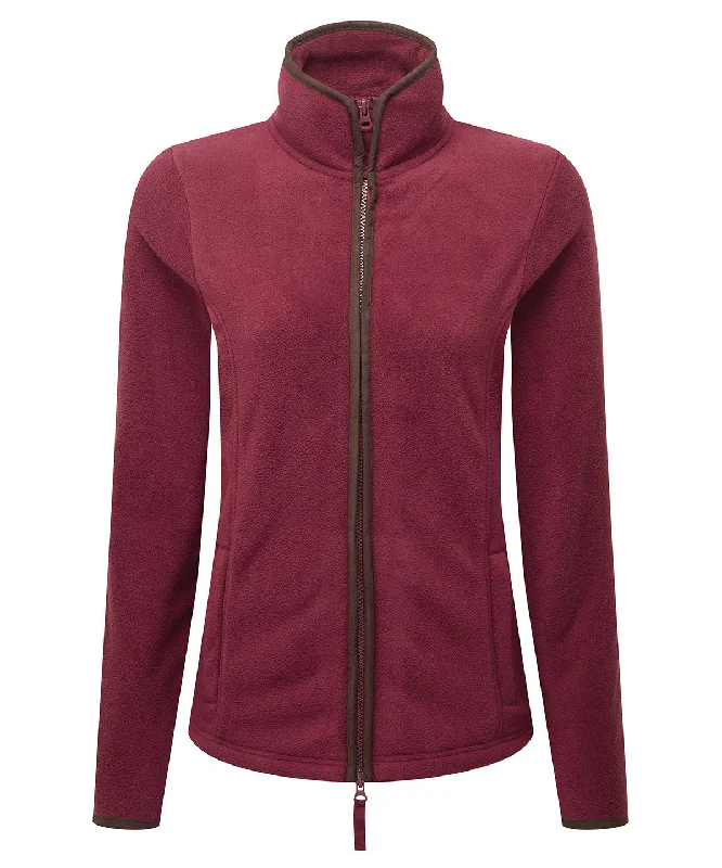 Lace-Up JacketsBurgundy/Brown - Women’s artisan fleece jacket