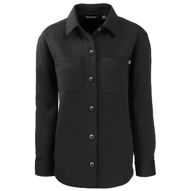 Corduroy JacketsCutter & Buck Women's Black Roam Eco Knit Shirt Jacket