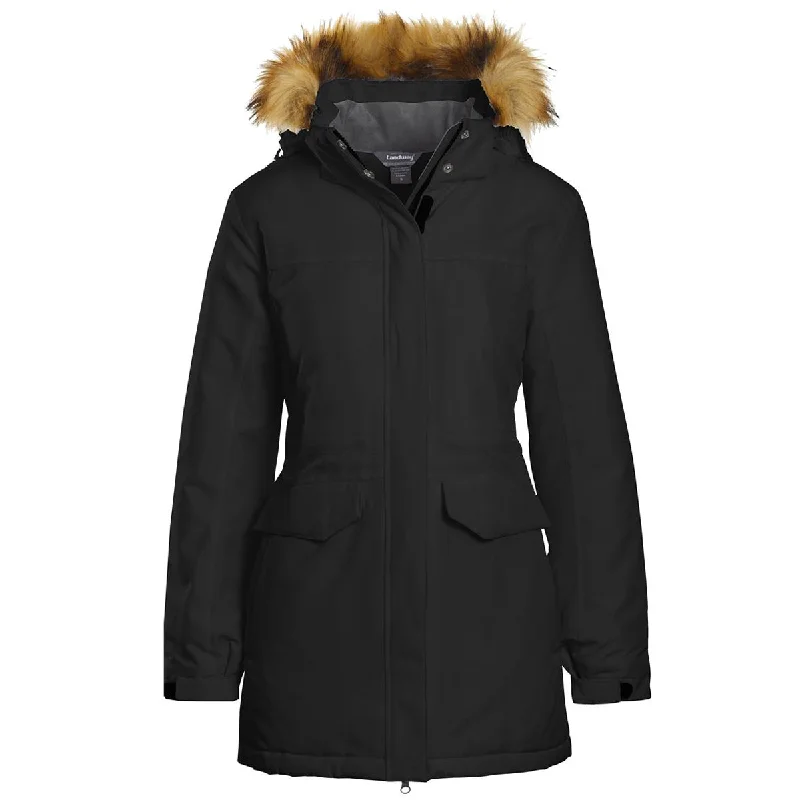 WindbreakersLandway Women's Black Providence Insulated Parka with Faux Fur