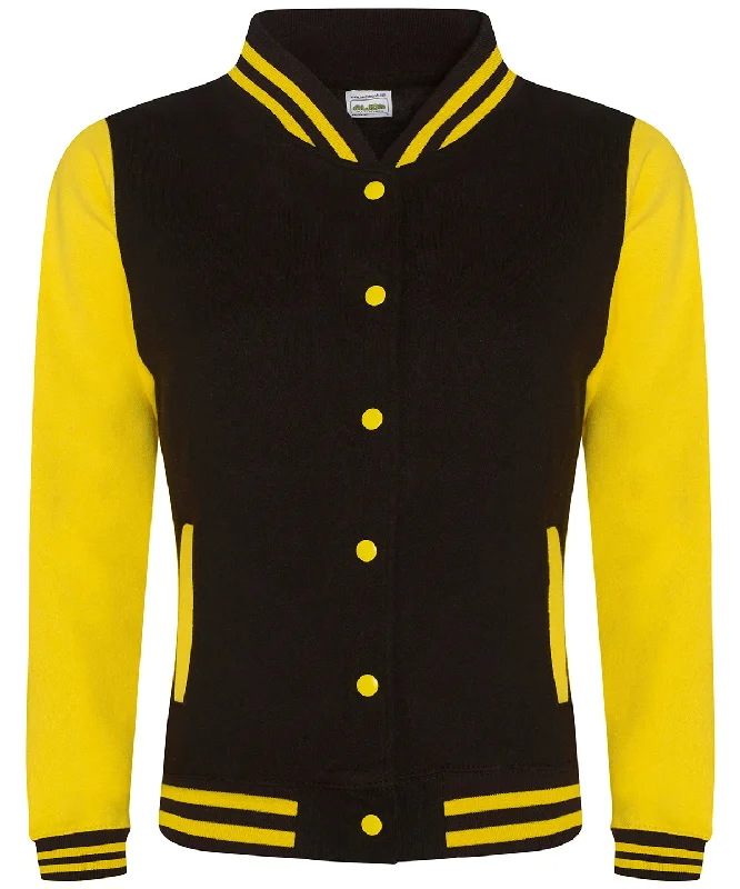 Designer JacketsJet Black/Sun Yellow - Women's varsity jacket