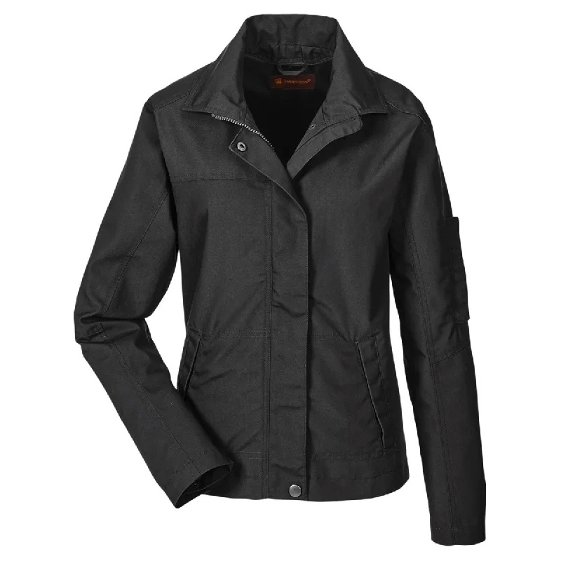 Fringed JacketsHarriton Women's Black Auxiliary Canvas Work Jacket