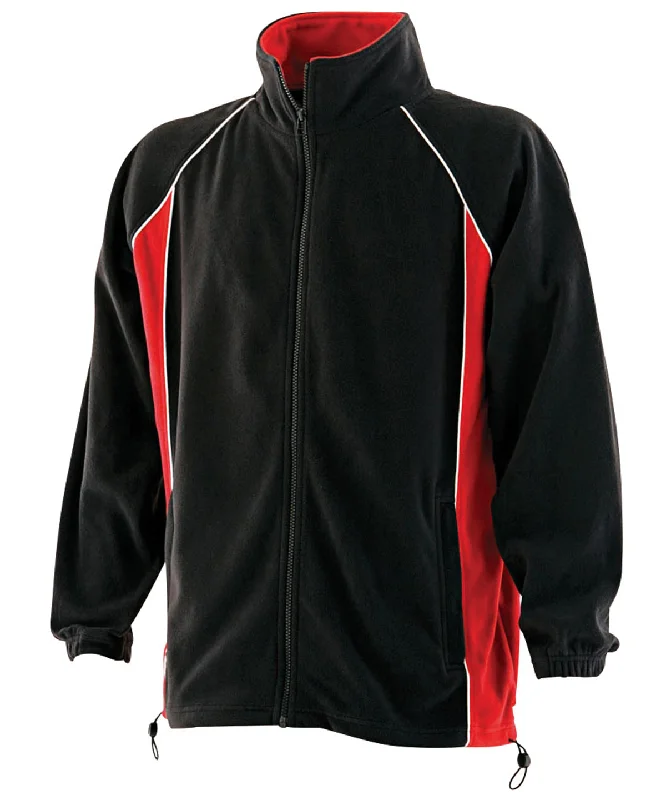 Sherpa JacketsBlack/Red/White - Piped microfleece jacket