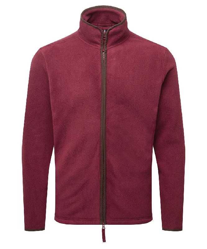 Hooded JacketsBurgundy/Brown - Artisan fleece jacket