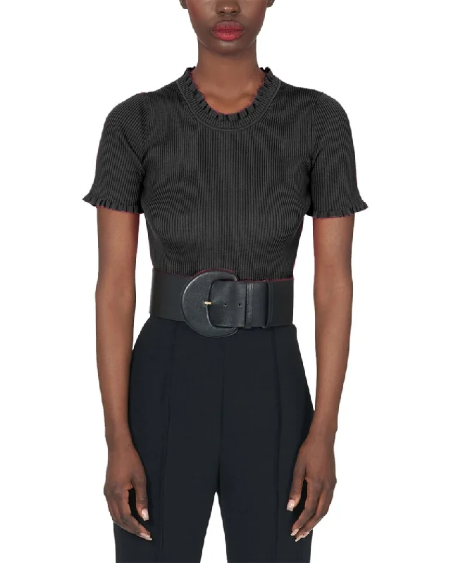 Carolina Herrera Knit Silk-Blend TopKnit Short Sleeve