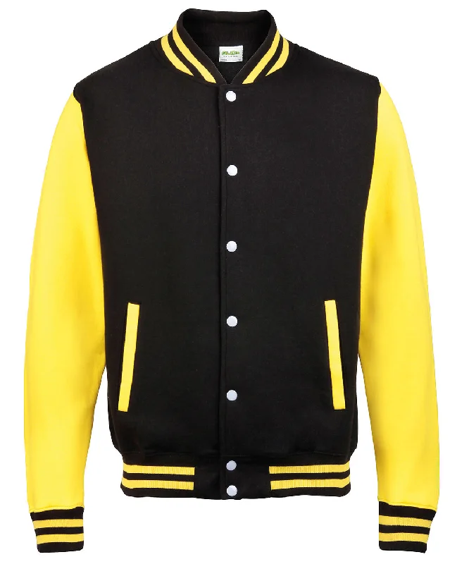 Zippered JacketsJet Black/Sun Yellow* - Varsity jacket