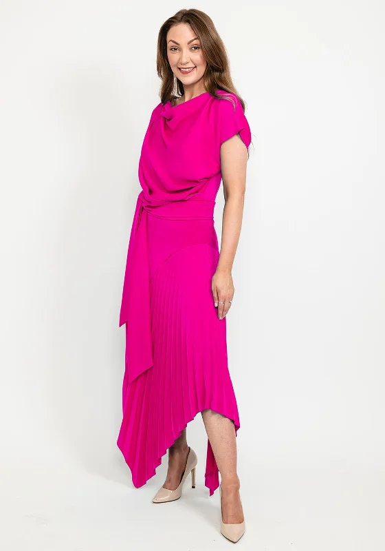 Kevan Jon Mila Pleat Drape Maxi Dress, PinkCocktail Dress