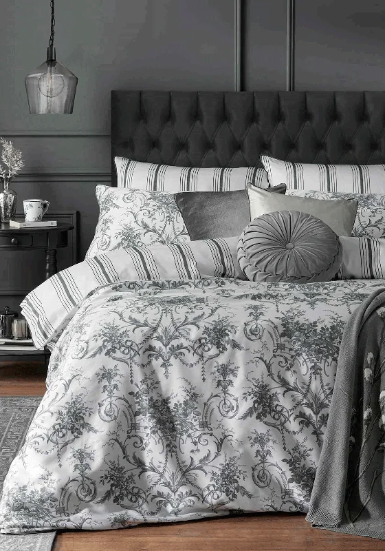 Laura Ashley Tuileries Regency Inspired Duvet Cover Set, Charcoal