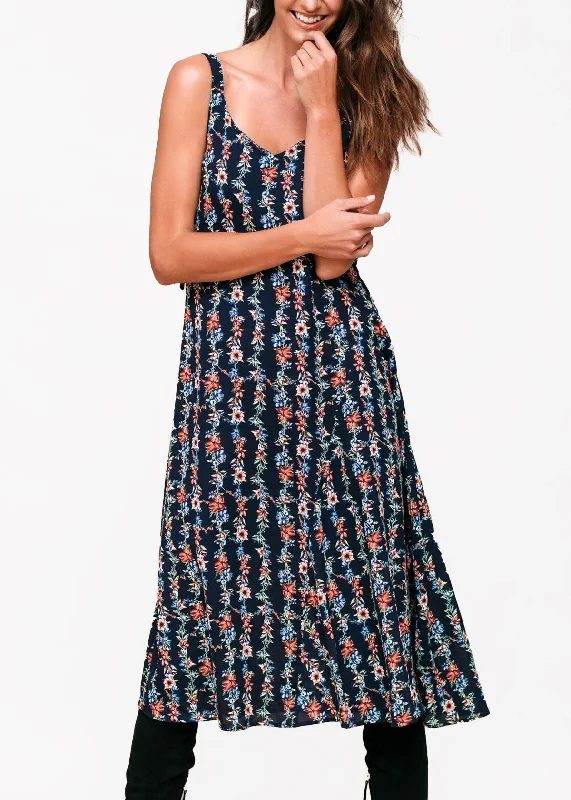 Floral V-Neck Sleeveless Maxi DressCasual Dress