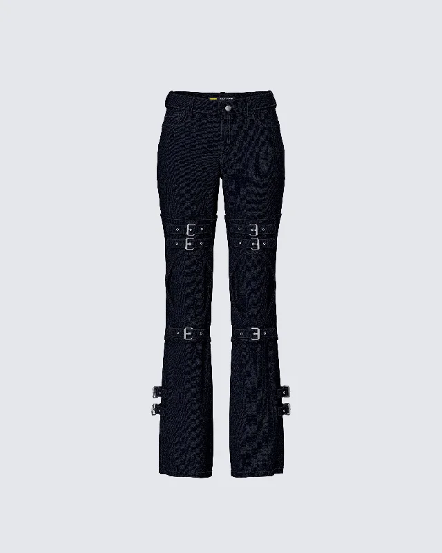 Denim trousersSerenity Black Denim Buckle Jean