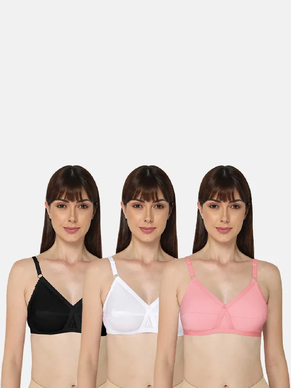 Naidu Hall Heritage Bra Combo Pack – Cross-Style Design for Enhanced Comfort and Support (C39)Cropped Shirts