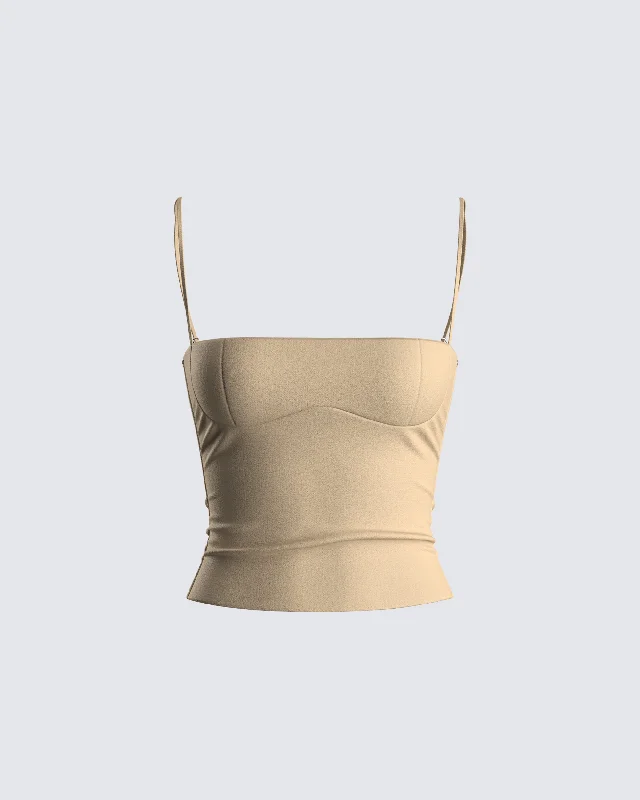 Amberly Beige Corset Top