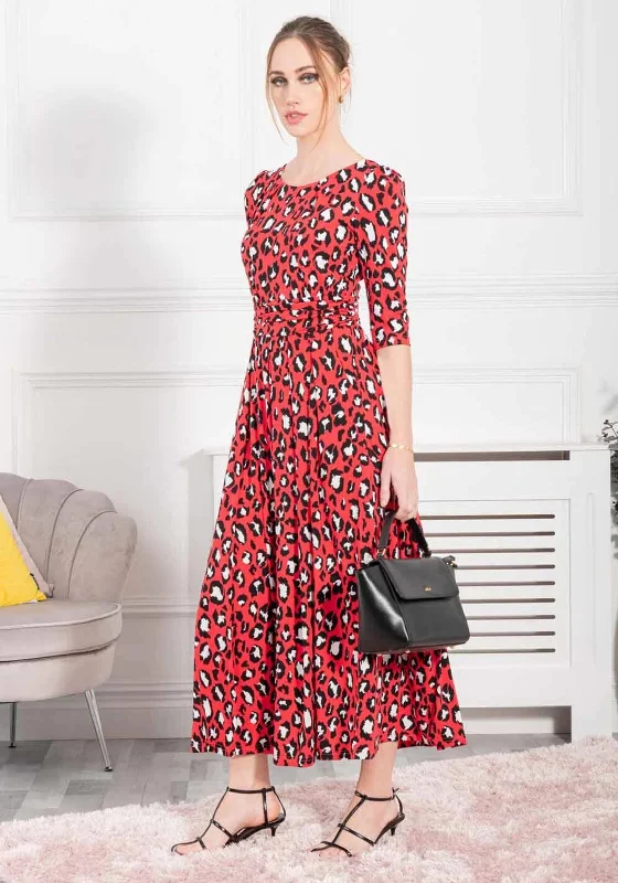 Jolie Moi Dorothy Animal Print Maxi Dress, RedBodycon Dress