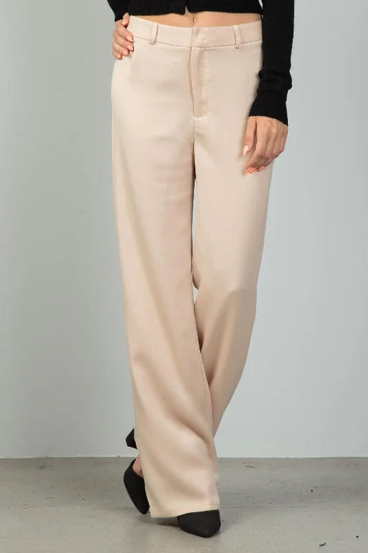 Hunting PantsBeige Mid-Rise Wide Leg Pants /1-2-1