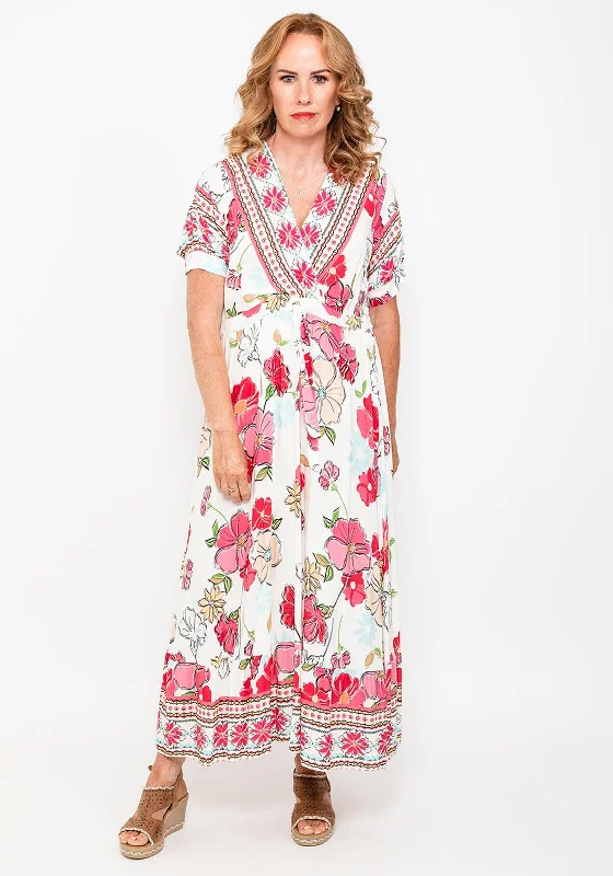 Seventy1 One Size Tropical Maxi Dress, Pink MultiT-shirt Dress