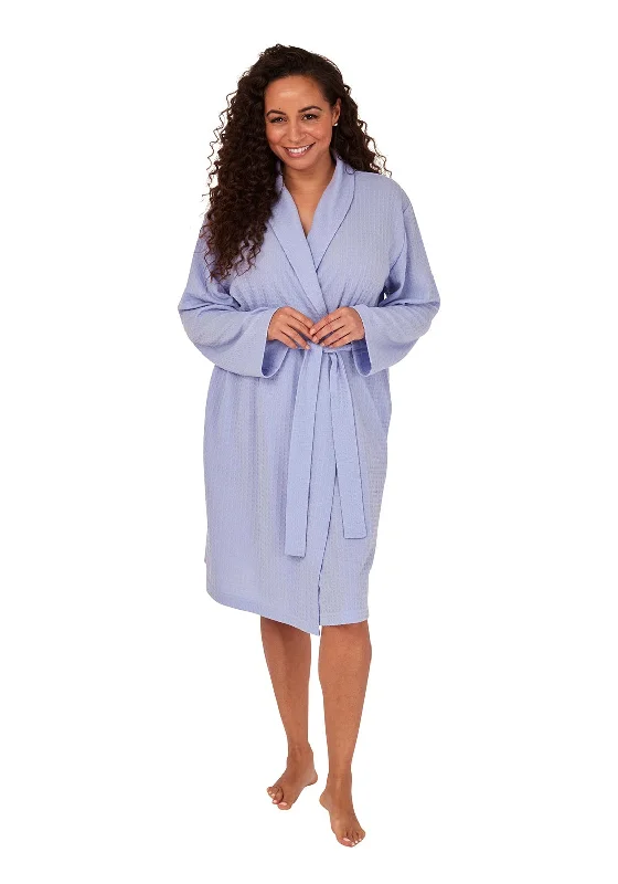 Indigo Sky Waffle Shawl Collar Dressing Gown, BlueModern Dress