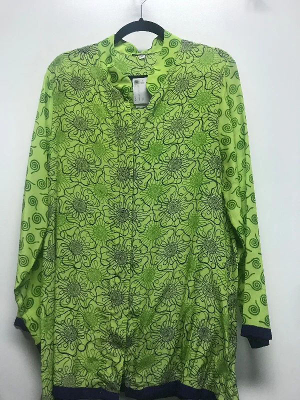 Long Shirt Lime Green FloraSilk Shirts