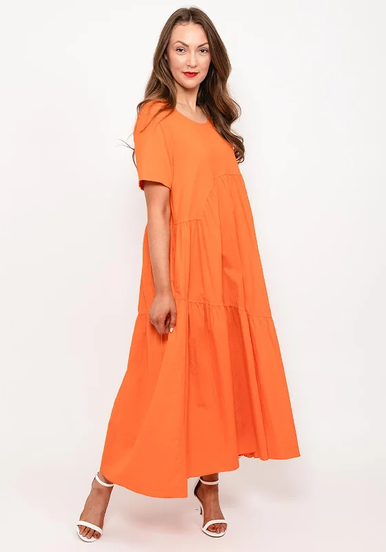 Seventy1 One Size Dome Waist Smock Maxi Dress, OrangeA-line Dress