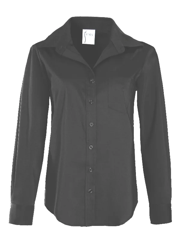 Alex Black Silky Poplin ShirtCotton Shirts