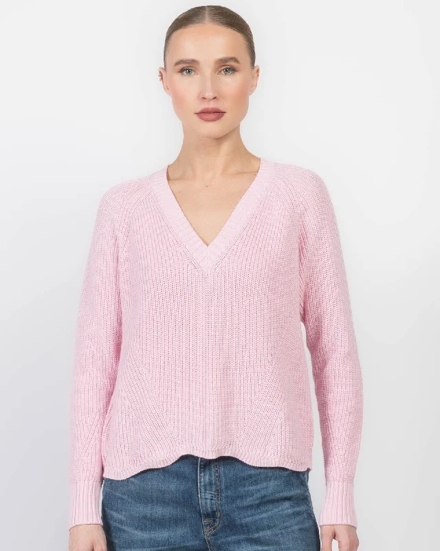 Shaker V-Neck SweaterKnit Blouse