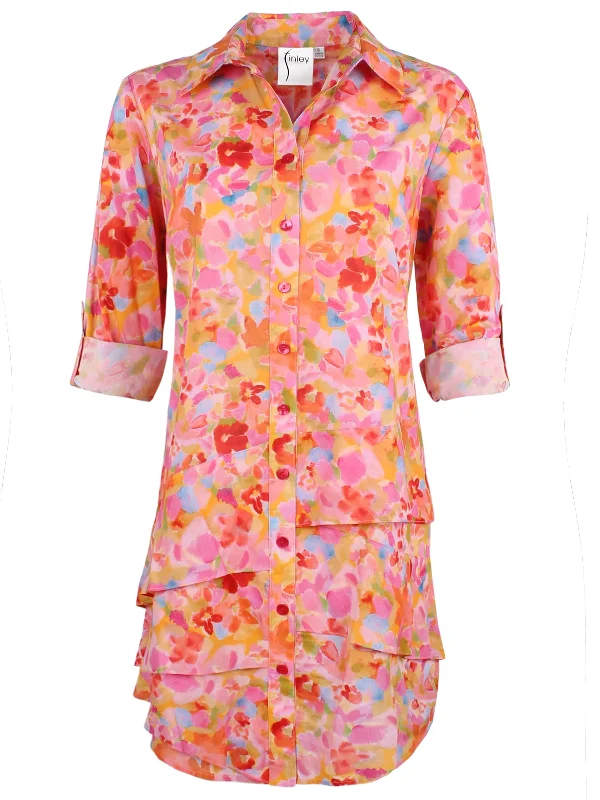 Jenna Shirt Dress, Capri Floral - Webstore ExclusiveLeather-Paneled Shirts