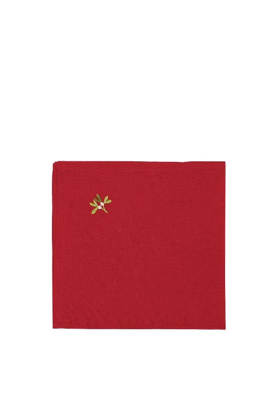 Walton & Co Embroidered Berry Set of 2 Napkins, Red