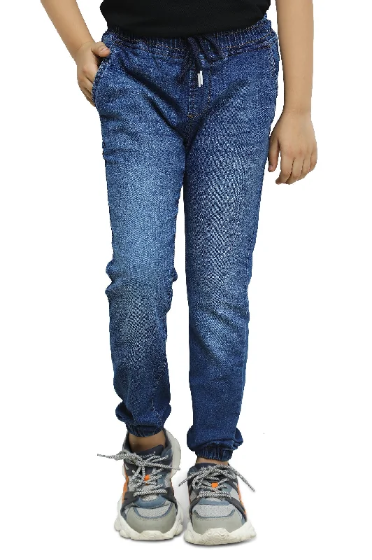 Denim with high heelsBlue Relaxed Fit Denim Jeans