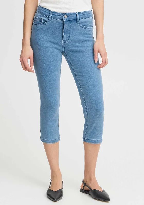 Denim finishingFransa Luxe Capric Slim Leg Denims, Light Blue