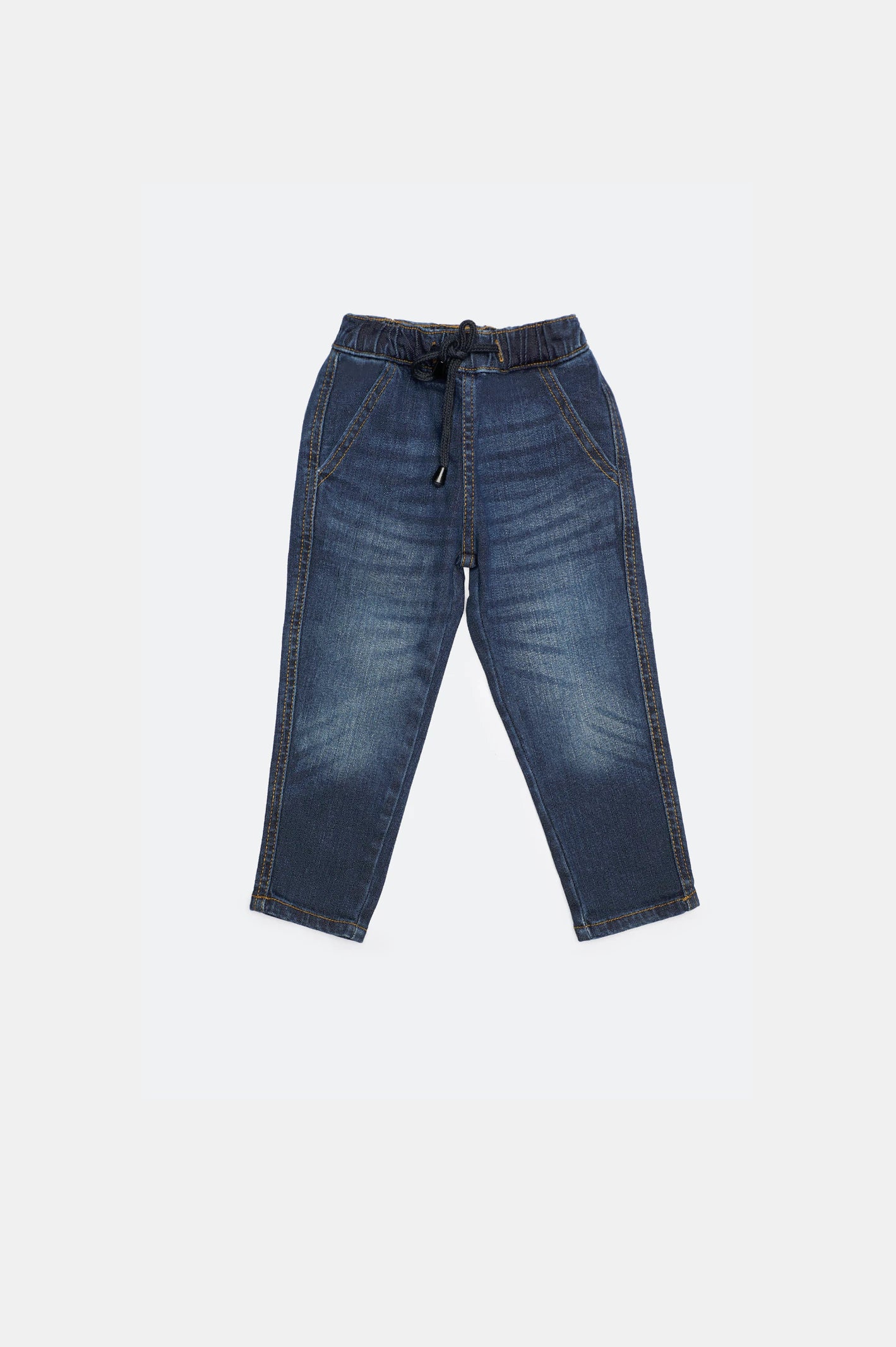 Cowboy artMedium Blue Denim Jeans For Boys