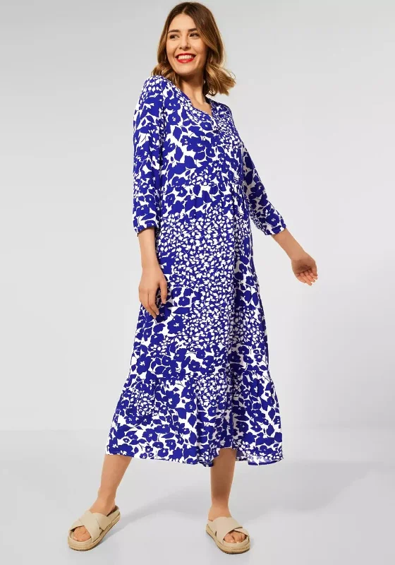 Street One Floral Leaf Print Maxi Dress, Intense BlueGolf Dress