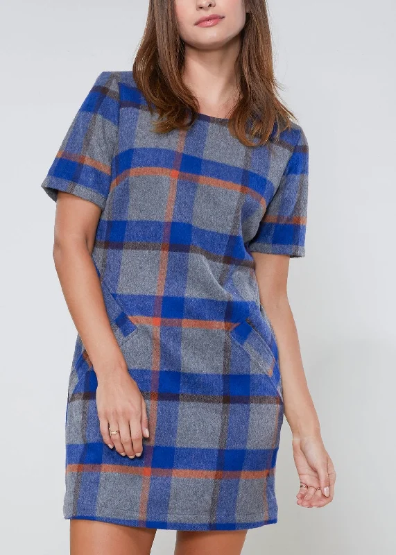 Buffalo Plaid Wool Blend Tee DressWind Dress