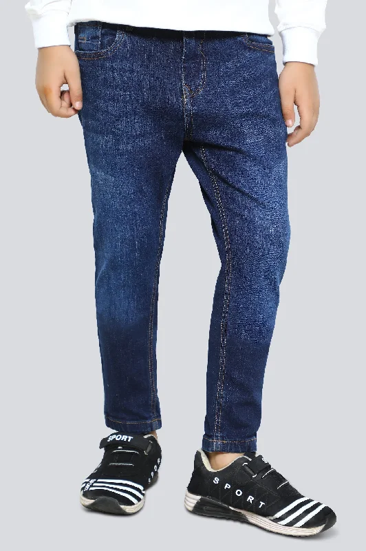 Cowboy artDark Blue Slim Fit Denim Jeans