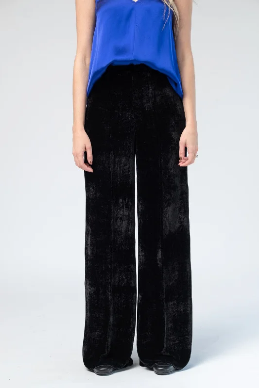 Wind PantsVelvet High Waist Pants in Nero