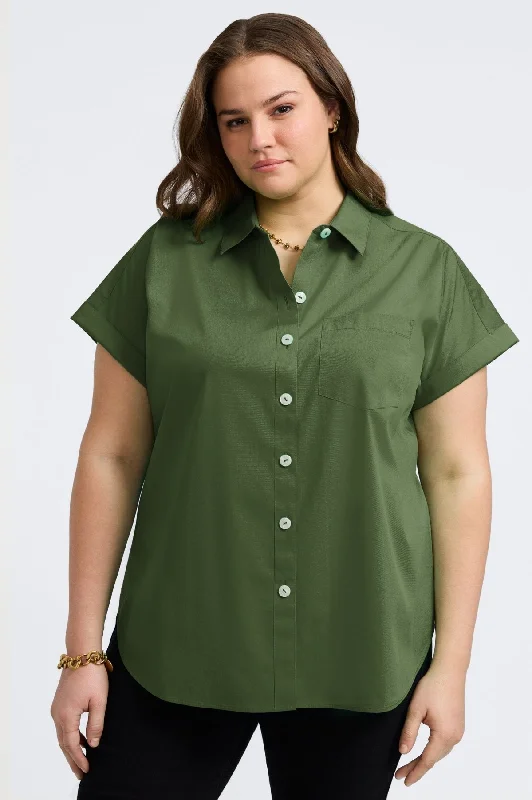 Abigail Plus No Iron Stretch Short Sleeve ShirtMesh Shirts