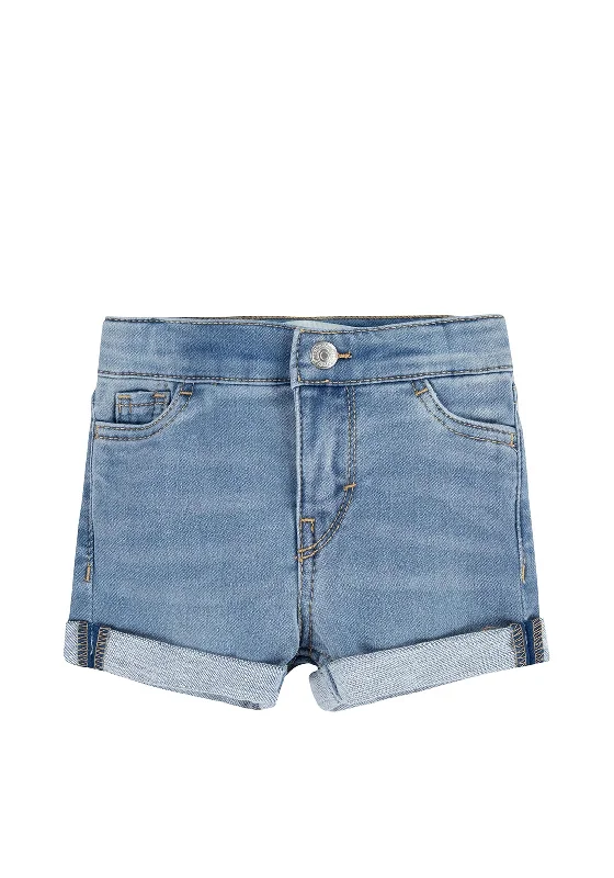 Calvin KleinLevi’s Baby Girl Roll Up Denim Shorts, Light Blue