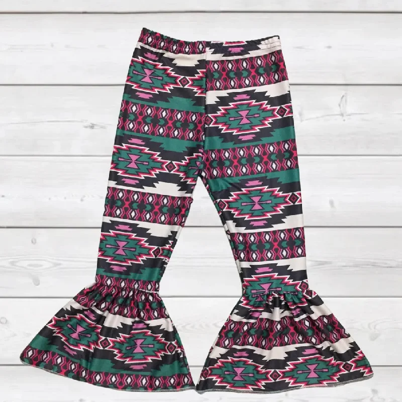 OverallsEmerald/Pink Aztec Girl’s Bell Pants