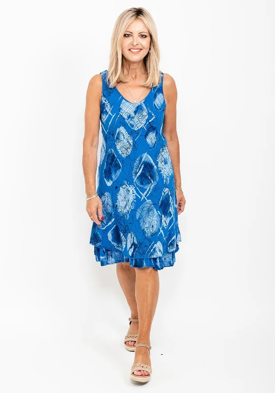 Seventy1 One Size Outline Print Dress, BlueSchool Dress