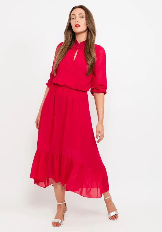 Rena by Coco Doll Lille Dipped Midi Dress, PinkBoho Dress