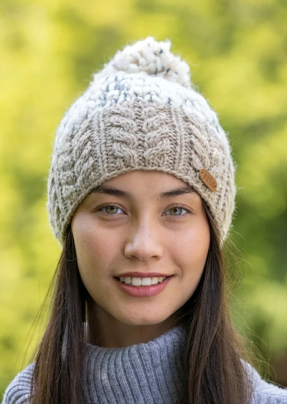 Wool Bobble Flecked Beige HatKnit Pullover