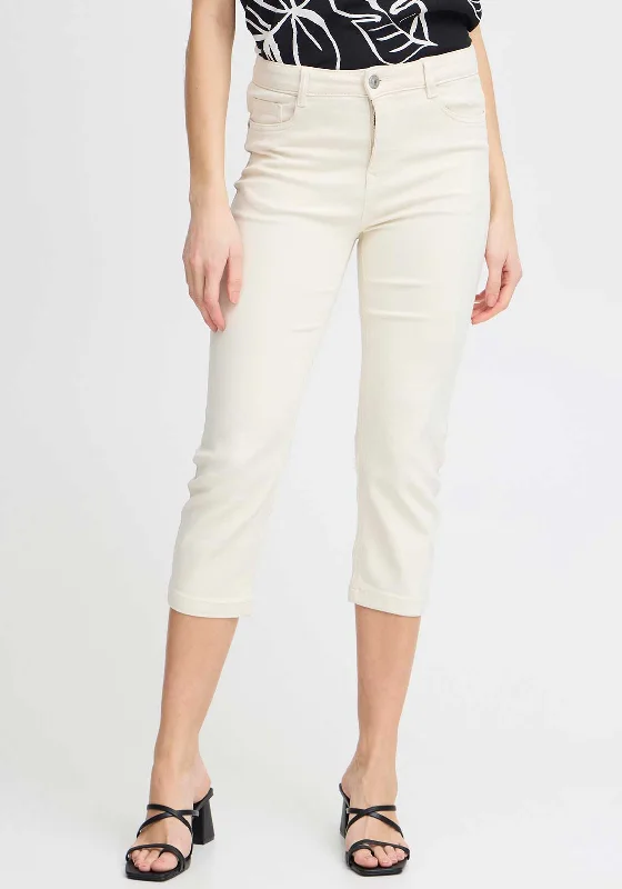 OverallFransa Luxe Elli Capric Slim Leg Denims, Off White