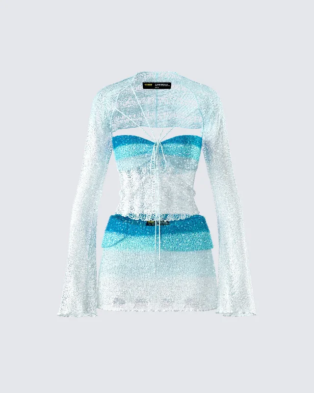 Vanessa Turquoise Sequin Set