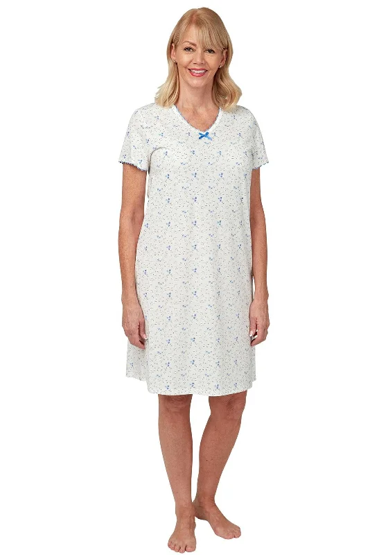 Marlon Floral T-Shirt Style Nightdress, BlueVintage Dress